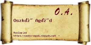 Oszkó Agád névjegykártya